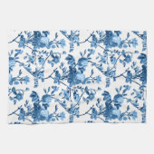 Elegant Chic  Blue Roos Floral Theedoek (Horizontaal)