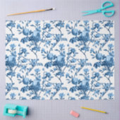 Elegant Chic  Blue Roos Floral Tissuepapier (Craft)