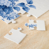 Elegant Chic Blue Rozen en Ferns Legpuzzel (Zijkant)