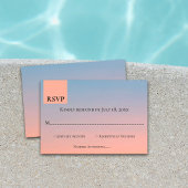 Elegant chic blue sinaasappel Wedding RSVP Kaartje