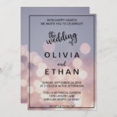 Elegant chic bokeh licht een leselijke bruiloft-ui kaart (Voorkant / Achterkant)