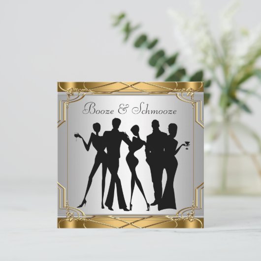 Elegant Chic Booze et Schmooze Invitations (Debout devant)