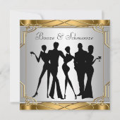 Elegant Chic Booze et Schmooze Invitations (Devant)
