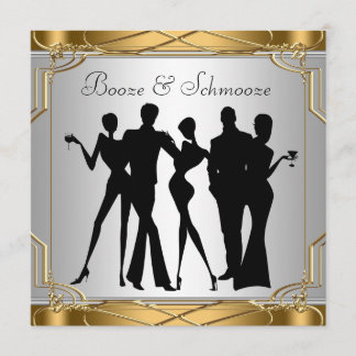 Elegant Chic Booze et Schmooze Invitations