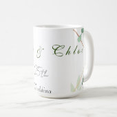 Élégant Chic Botanical Green 25e Mariage Gift Mug (Devant droit)