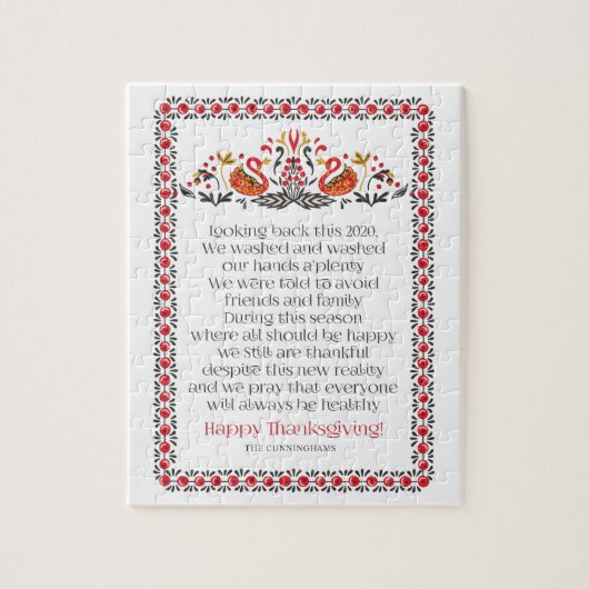 Elegant Chic Botanicals Thanksgiving Poem Legpuzzel (Verticaal)