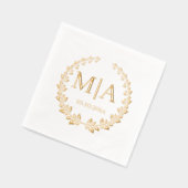 élégant chic botanique monogramme mariage doré (Gauche)