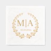 élégant chic botanique monogramme mariage doré (Recto)