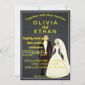 Elegant chic bride and groom Wedding Invitation Kaart (Voorkant)