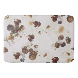 Elegant Chic Brown beige Rozen Floral Toile Badmat