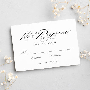 Elégant Chic Calligraphie Mariage carte RSVP