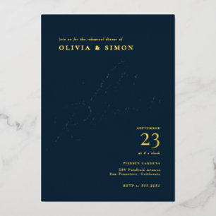 Elegant Chic Calligraphy Rehearsal Dinner Invitati Folie Uitnodiging