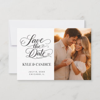 Elegant Chic Calligraphy Save the Date Wedding Aankondiging