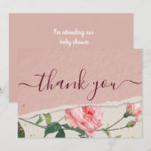 Élégant chic carte de remerciements floral (Devant / Derrière)