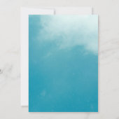 Elégant chic classe bleu ciel Faire-part de mariag (Dos)