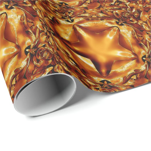 Elegant Chic Copper Gold Kerstster Cadeaupapier (Rol Hoek)