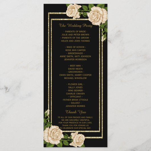 Elegant Chic Corner Ivory Roses programme de maria (Dos)