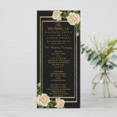 Elegant Chic Corner Ivory Rozen Wedding Programme Programma (Staand voorkant)