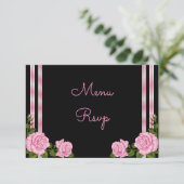 Elégant Chic Corner Rose Bouquet Menu RSVP (Debout devant)