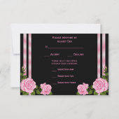 Elégant Chic Corner Rose Bouquet Menu RSVP (Dos)