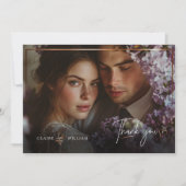 Élégant Chic Custom Wedding Photo Carte de remerci (Devant)