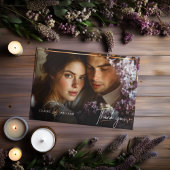 Élégant Chic Custom Wedding Photo Carte de remerci