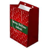 Elegant Chic Cute Modern Festive Red and Green Medium Cadeauzakje (Achterkant Gekanteld)