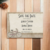 Elegant Chic Cycling Rustic Wood Wedding Save The Date