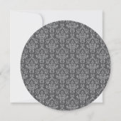 Elegant Chic Damask Art Deco Grey Formal Wedding Kaart (Achterkant)