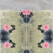 Elegant  Chic Damask Butterflies Flowers Tegeltje