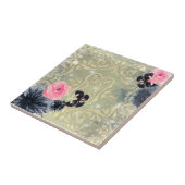 Elegant  Chic Damask Butterflies Flowers Tegeltje (Zijkant)