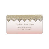 Elegant Chic Damask Wedding Label (Voorkant)