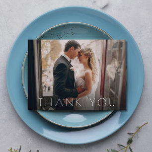 Elegant Chic Deux Mariage photo Merci