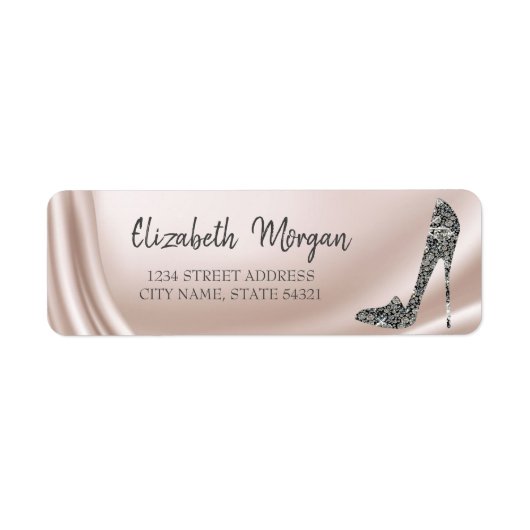 Elegant Chic Diamond High Heed Address Label (Voorkant)