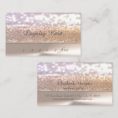 Élégant Chic élégant, Carte de fidélité Bokeh Glit (Devant / Derrière)