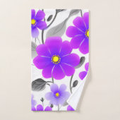 Élégant chic élégant violet floral (Serviette à main)