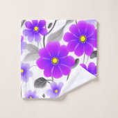 Élégant chic élégant violet floral (Gant de toilette)