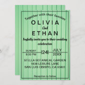 elegant chic emerald green Wedding Invitation Kaart (Voorkant / Achterkant)