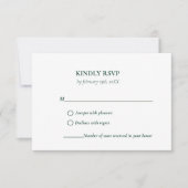 Élégant & Chic Émeraude Vert Carte de réponse de m (Devant)