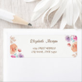 Élégant chic, Étiquette de adresse de fleurs d'aqu (En situation)