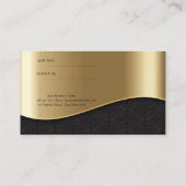 Elégant Chic Faux Gold, Black Damask Carte de réfé (Dos)