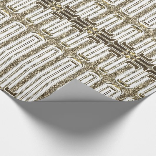Elegant Chic Faux Gold Foil White Cadeaupapier (Hoek)