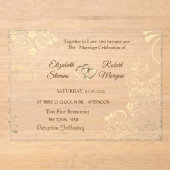 Élégant Chic Fleurs Dorées Faire-Part de Mariage (Recto)