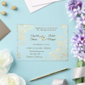 Élégant Chic Fleurs Dorées Faire-Part de Mariage (Insitu (Mariage))
