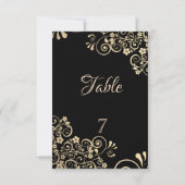 Élégant Chic Fleurs Or Table Carte (Dos)