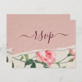 Elégant chic Floral carte postale RSVP (Devant / Derrière)