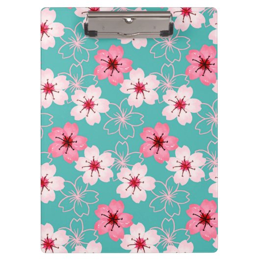 Elegant chic floral Cherry Blossom patroon Klembord (Voorkant)