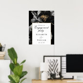 Élégant Chic Floral Engagement Affiche de bienvenu (Bureau à domicile)