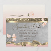 Élégant Chic Floral Faire-Part de Pré-Réservation (Devant / Derrière)