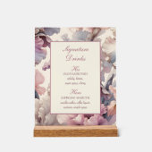 Élégant Chic Floral Mariage Signature Menu Boisson (Recto)